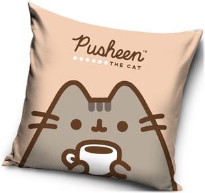 Polštář Kočička Pusheen - motiv Čas na kávu - 40 x 40 cm