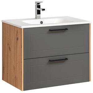 CMD COMAD - Koupelnová skříňka pod umyvadlo Madera Grey - šedá - 80x61x46 cm