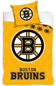 Hokejové ložní povlečení NHL Boston Bruins Shields - 100% bavlna Renforcé - 70 x 90 cm + 140 x 200 cm