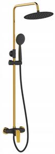 Laveo Rubio, sprchový set s pákovou baterií 150mm, černá matná-zlatá lesklá, LAV-PVR_7GOB