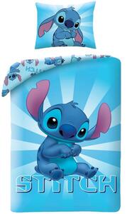 Modré bavlněné ložné povlečení Stitch - motiv z pohádky Lilo & Stitch - 100% bavlna - 70 x 90 cm + 140 x 200 cm