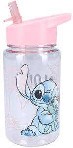 Dívčí plastová láhev na pití Lilo & Stitch s brčkem - 450 ml