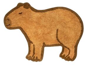 Hnědý bavlněný dětský koberec 52x68 cm Capybara – Sass & Belle
