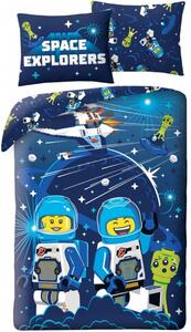 Ložní povlečení z mikrovlákna LEGO - motiv Space Explorers - 70 x 90 cm + 140 x 200 cm - zapínání na zip