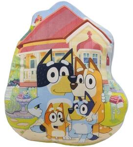 Tvarovaný 3D polštářek Bluey - motiv rodinka - 40 x 35 cm