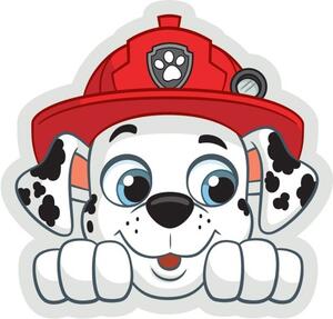 Tvarovaný 3D polštář Tlapková patrola - Paw Patrol - motiv Marshall - 37 x 41 cm