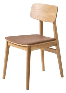 Jídelní židle z imitace kůže v koňakově hnědo-přírodní barvě Livo – Unique Furniture