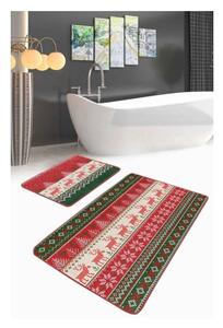 Sametové koupelnové předložky v sadě 2 ks 60x100 cm Merry Christmas – Mila Home