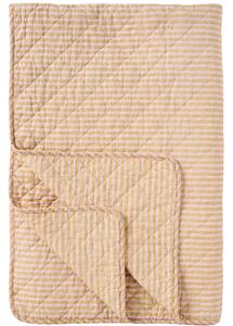 Prošívaný přehoz Mustard / Light Pink Stripes 130 × 180 cm