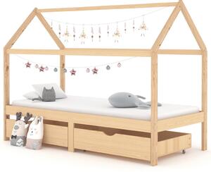 Rám dětské postele se zásuvkami masivní borovice 90 x 200 cm