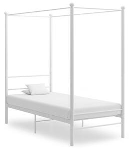 Rám postele s nebesy bílý kovový 100 x 200 cm
