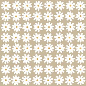 Papírové ubrousky White flowers / Beige – 20 ks