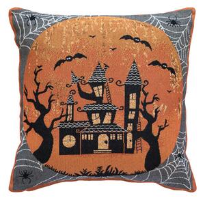 Povlak MOTIV halloween-hrad černooranžová 45 x 45 cm