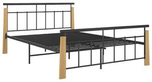 Rám postele kov a masivní dubové dřevo 140 x 200 cm