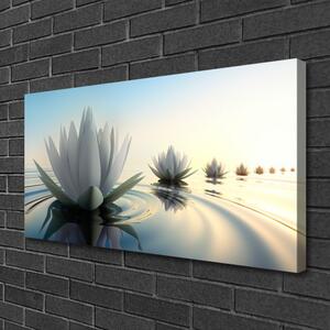 Obraz na plátně Vodní Lilie Květiny Rybník 100x50 cm