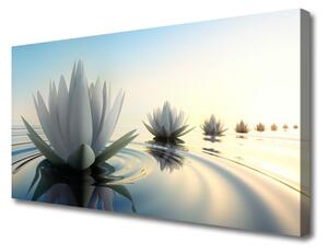 Obraz na plátně Vodní Lilie Květiny Rybník 100x50 cm