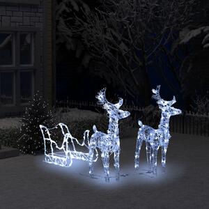 Sobi a saně vánoční dekorace 160 LED 130 cm akryl
