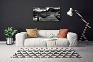 Obraz na plátně Molo Černobílé Jezero 100x50 cm