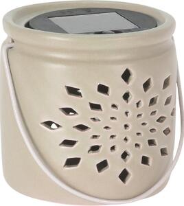 Solární lucerna Darena růžová, 9,2 x 9 x 11 cm, porcelán