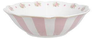 Bílo-růžová porcelánová miska na polévku s růžičkami Sweet Roses – 350 ml