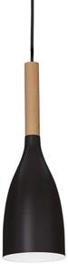 Ideal Lux - Lustr na lanku MANHATTAN 1xE14/40W/230V pr. 11 cm černá/buk