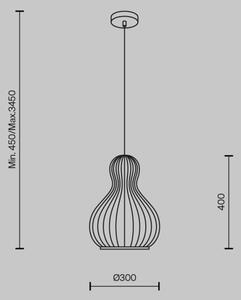 Maytoni MOD192PL-01W1 - Lustr na lanku ROOTS 1xE27/40W/230V pr. 30 cm béžová
