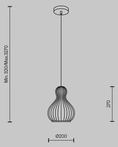 Maytoni MOD192PL-01W - Lustr na lanku ROOTS 1xE27/40W/230V pr. 20 cm béžová