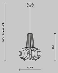 Maytoni MOD193PL-01W - Lustr na lanku ROOTS 1xE27/40W/230V pr. 22,5 cm béžová