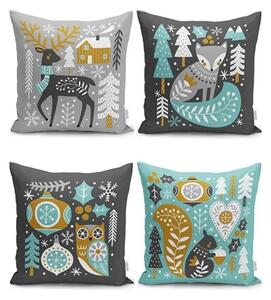 Povlaky na polštáře v sadě 4 ks s vánočním motivem 43x43 cm Merry Christmas – Mila Home