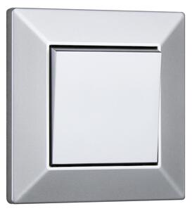 Elhard Vypínač Royal Premium č.1 s rámečkem, stříbrný - kompletní YP5301S