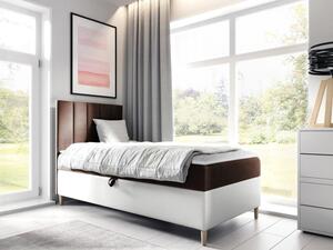 Kontinentální postel Junior Kamire 1, Strana: levá, Rozměr postele: 80x200, Barva:: ekokoža Soft 017 (biała) + Fresh 04 Mirjan24 5903211191749
