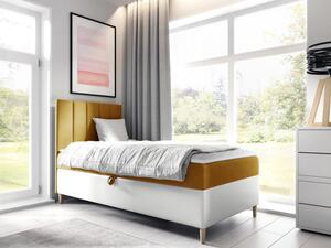 Kontinentální postel Junior Kamire 1, Strana: levá, Rozměr postele: 90x200, Barva:: ekokoža Soft 017 (biała) + Fresh 37 5903211191923