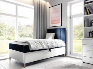 Kontinentální postel Junior Kamire 1, Strana: pravá, Rozměr postele: 100x200, Barva:: ekokoža Soft 017 (biała) + Fresh 11 5903211204043