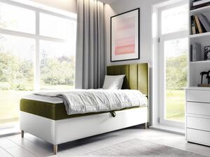 Kontinentální postel Junior Kamire 1, Strana: pravá, Rozměr postele: 80x200, Barva:: ekokoža Soft 017 (biała) + Fresh 12 5903211203855
