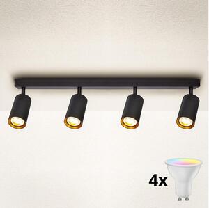 Brilagi - LED RGBW Stmívatelné bodové svítidlo SELE 4xGU10/4,8W/230V černá/zlatá