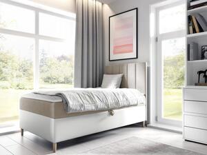 Kontinentální postel Junior Kamire 1, Strana: pravá, Rozměr postele: 80x200, Barva:: ekokoža Soft 017 (biała) + Fresh 01 Mirjan24 5903211203800