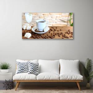 Obraz na plátně Hrnek Káva Zrnka Kuchyně 100x50 cm