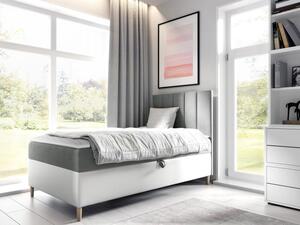 Kontinentální postel Junior Kamire 1, Strana: pravá, Rozměr postele: 80x200, Barva:: ekokoža Soft 017 (biała) + Fresh 14 5903211203862