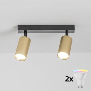 BRILAGI - LED RGBW Stmívatelné bodové sv. SELE GOLDEN 2xGU10/4,8W/230V černá/zlatá