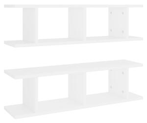 Nástěnné police 2 ks bílé 75 x 18 x 20 cm kompozitní dřevo