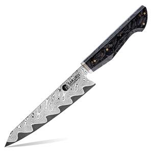 Víceúčelový nůž z damaškové oceli AUS10 Kurogane SaKuRo 13,7 cm