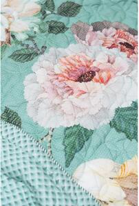 Pip studio luxusní přehoz přes postel Tokyo bouquet, zelený 100% bavlna perkál Květiny Prošívaný 180x260 Zelená
