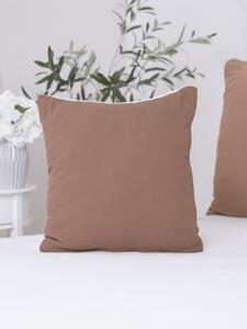 Mušelínový povlak na polštářek 40 × 40 cm Alexia Duo - hnědá/krémová