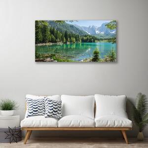 Obraz na plátně Hory Jezero Les Příroda 140x70 cm