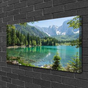 Obraz na plátně Hory Jezero Les Příroda 140x70 cm