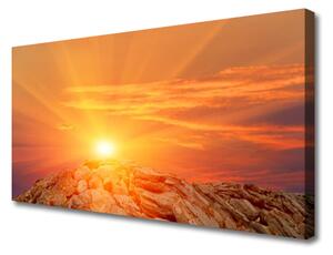 Obraz na plátně Slunce Nebe Hora Krajina 125x50 cm