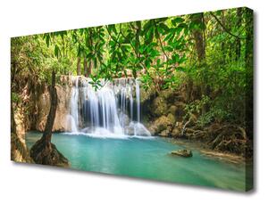 Obraz na plátně Vodopád Jezero Les Příroda 120x60 cm