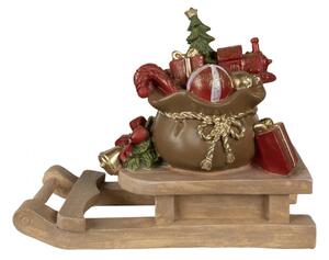 Dekorace vánoční saně s dárky – 38x16x29 cm