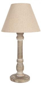 Hnědá stolní lampa s béžovým režným stínidlem Wiesje – 23x45 cm