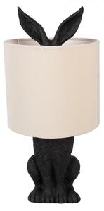 Černá stolní lampa králík s béžovým stínidlem Konijn – 20x43 cm